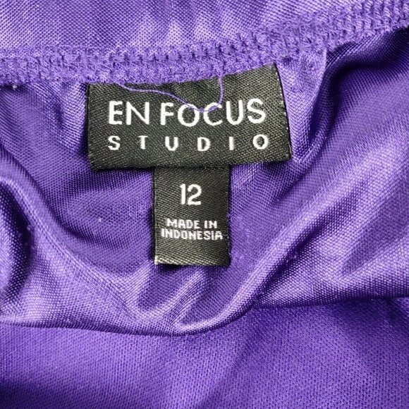 EnFocus Studio Purple Black Knee Length Sequins Dress, Formal, Prom, Size 12 - Picture 9 of 10
